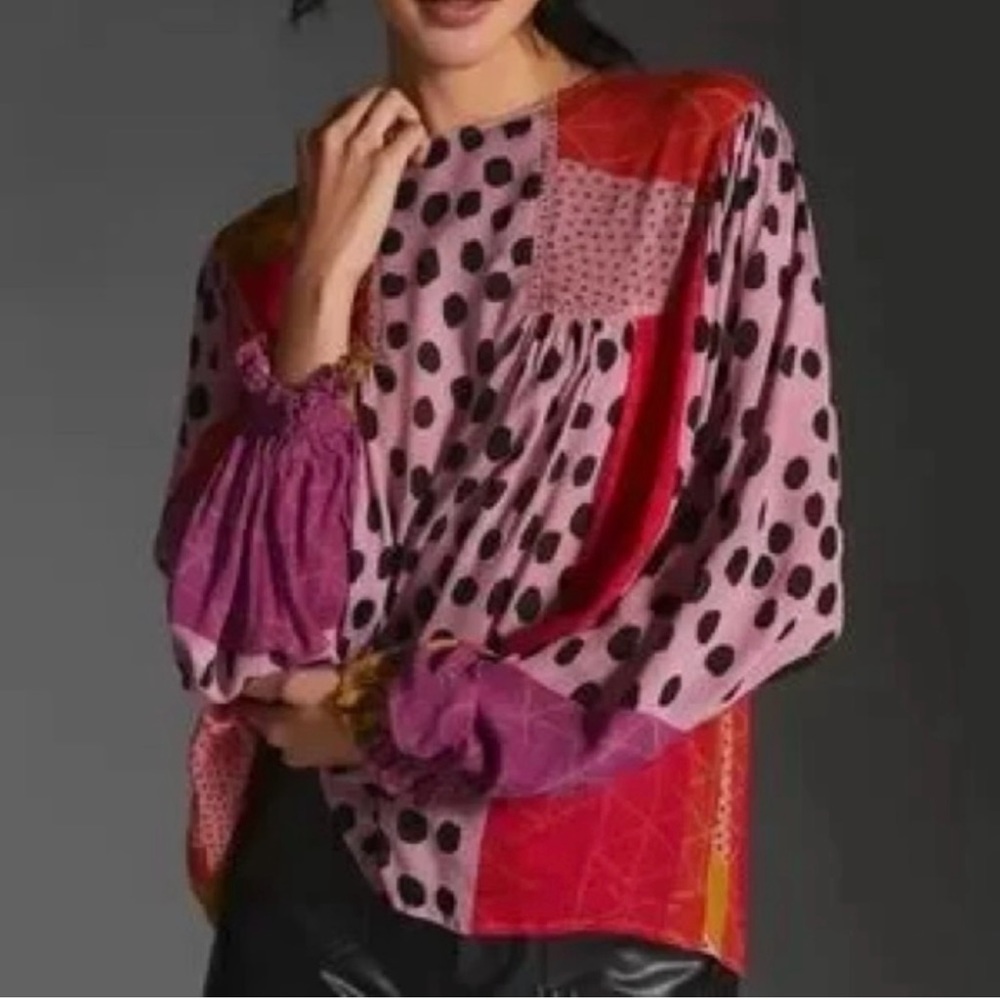 Anthro Blank London silk blouse